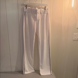 White Men’s Dress Pants with Side Stripe